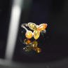 925 Sterling Silver Amber Ring Size 10