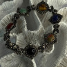 Vintage 925 Sterling Silver Multi Color Stones Bracelet Lenght 8