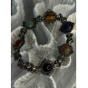 Vintage 925 Sterling Silver Multi Color Stones Bracelet Lenght 8