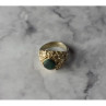 Vintage 925 Sterling Silver Malachite Ring Size 5.5