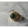 Vintage 925 Sterling Silver Malachite Ring Size 5.5