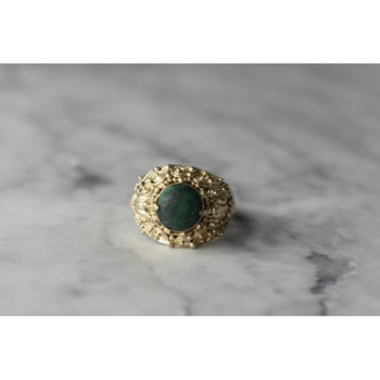 Vintage 925 Sterling Silver Malachite Ring Size 5.5
