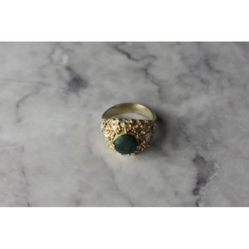 Vintage 925 Sterling Silver Malachite Ring Size 5.5
