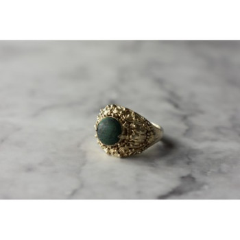 Vintage 925 Sterling Silver Malachite Ring Size 5.5