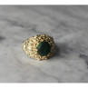 Vintage 925 Sterling Silver Malachite Ring Size 5.5