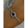 925 Sterling Silver Sapphire & Cz Bracelet Sizable