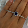925 Sterling Silver Sapphire & Cz Bracelet Sizable