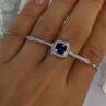 925 Sterling Silver Sapphire & Cz Bracelet Sizable