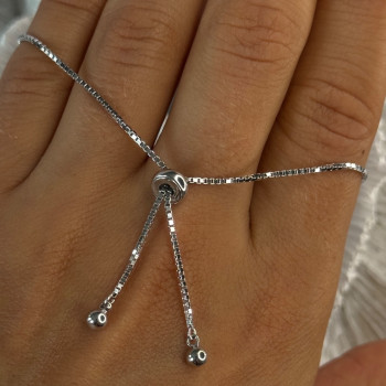 925 Sterling Silver Sapphire & Cz Bracelet Sizable