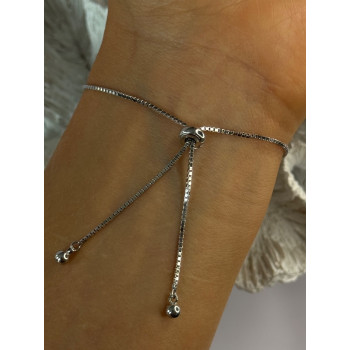 925 Sterling Silver Sapphire & Cz Bracelet Sizable