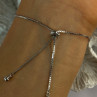 925 Sterling Silver Sapphire & Cz Bracelet Sizable