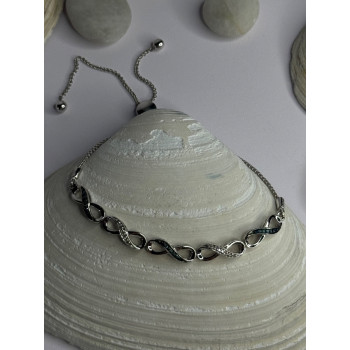 925 Sterling Silver Beryl & Spinel Bracelet Sizable