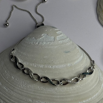 925 Sterling Silver Beryl & Spinel Bracelet Sizable
