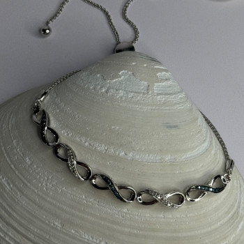 925 Sterling Silver Beryl & Spinel Bracelet Sizable