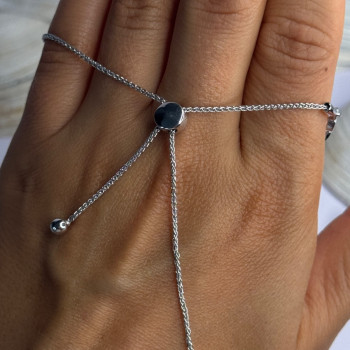925 Sterling Silver Beryl & Spinel Bracelet Sizable