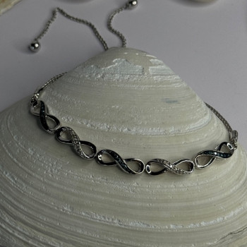 925 Sterling Silver Beryl & Spinel Bracelet Sizable