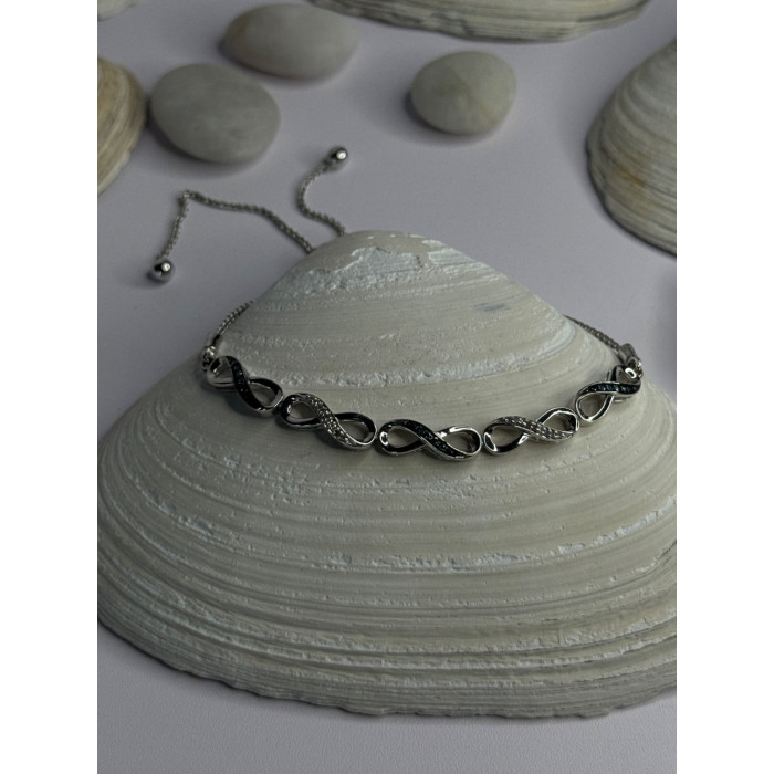 925 Sterling Silver Beryl & Spinel Bracelet Sizable