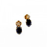14K Yellow Gold Almandine & Diamond Earrings