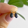 14K Yellow Gold Almandine & Diamond Earrings