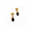 14K YELLOW GOLD ALMANDINE & DIAMOND EARRINGS