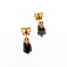 14K Yellow Gold Almandine & Diamond Earrings