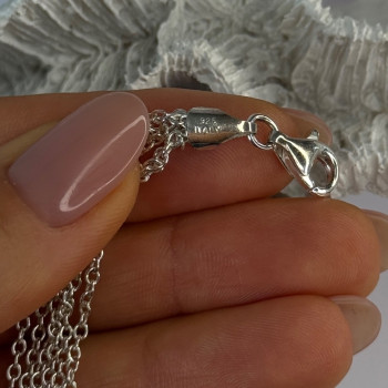 925 Sterling Silver 6 Chain Italy Heart Bracelet Length 7