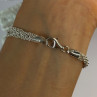925 Sterling Silver 6 Chain Italy Heart Bracelet Length 7