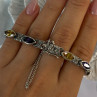 Vintage 925 Sterling Silver Multi Color Gemstones Bracelet Length 7