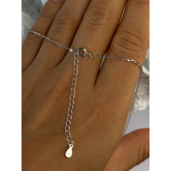 925 Sterling Silver Cross Cz Necklace Length 17/15 inch