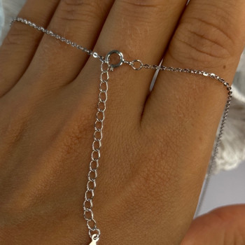925 Sterling Silver CZ Chain With Cross Length 17/15 in