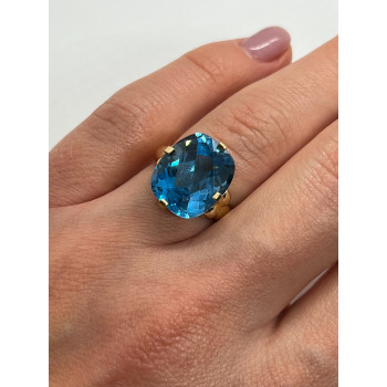 10K YELLOW GOLD RING  TOPAZ  SIZE 5