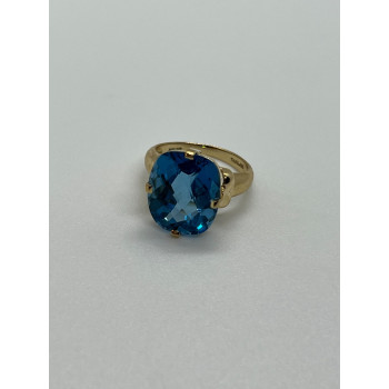 10K YELLOW GOLD RING  TOPAZ  SIZE 5