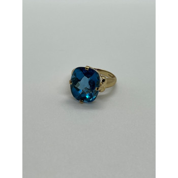 10K YELLOW GOLD RING  TOPAZ  SIZE 5
