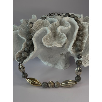 Elegant Design 925 Sterling Silver Jasper Necklace Length 18.5