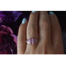 925 Sterling Silver Pink CZ Ring Size 6.5