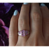 925 Sterling Silver Pink CZ Ring Size 6.5