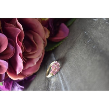 925 Sterling Silver Pink CZ Ring Size 6.5