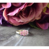 925 Sterling Silver Pink CZ Ring Size 6.5