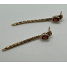 14K YELLOW GOLD GARNET EARRINGS
