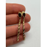 14K YELLOW GOLD GARNET EARRINGS