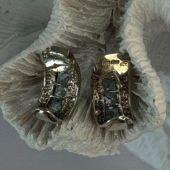 925 Sterling Silver Topaz Earrings Length 0.70 Inch