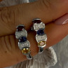925 Sterling Silver Ruby Tanzanite Citrine Diamond Earrings Length 0.90 Inch