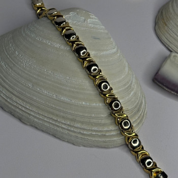 Italy 925 Sterling Silver & Gold Plated Bracelet Length 7
