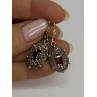 925 Sterling Silver Garnet & Marcasite Earrings Length 1.4 Inch