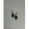 925 Sterling Silver Garnet & Marcasite Earrings Length 1.4 Inch