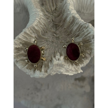 925 Sterling Silver Turtle Agate Earrings Length 0.50 inch