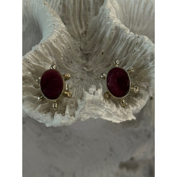 925 Sterling Silver Turtle Agate Earrings Length 0.50 inch