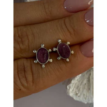 925 Sterling Silver Turtle Agate Earrings Length 0.50 inch