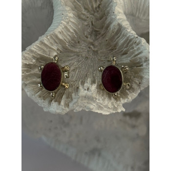 925 Sterling Silver Turtle Agate Earrings Length 0.50 inch