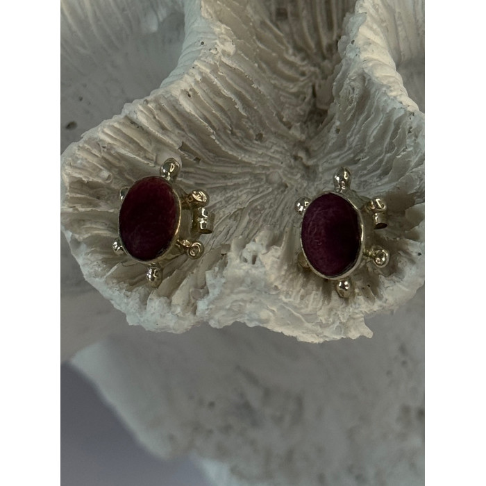 925 Sterling Silver Turtle Agate Earrings Length 0.50 inch